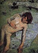 Paul Gauguin Brittany nude juvenile Spain oil painting artist